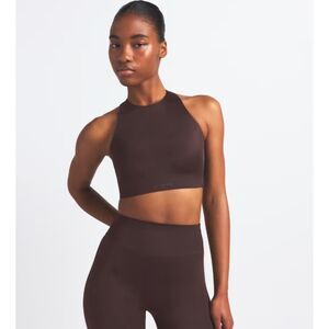 NikeSKIMS NEW Shine High Neck Bra 42DD Phoenix Brown Nike SKIMS NWT 42E